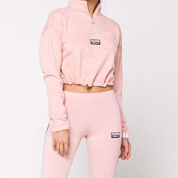 adidas quarter zip peachy cinch sweatshirt - Picture 2 of 8